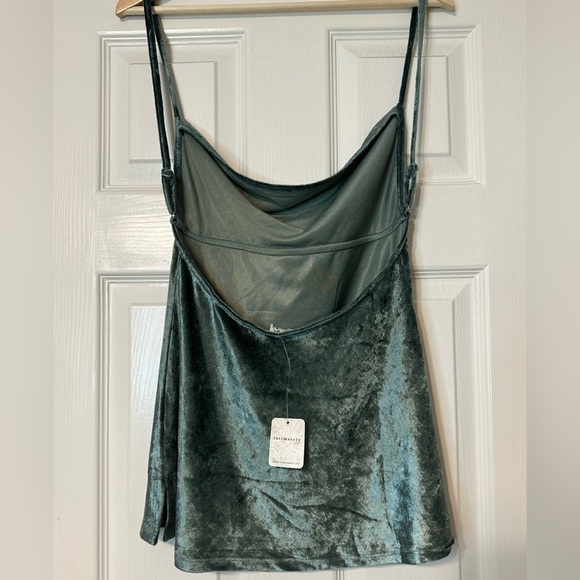 NWT Free People intimately crush velvet tank-small- evergreen - Picture 2 of 4